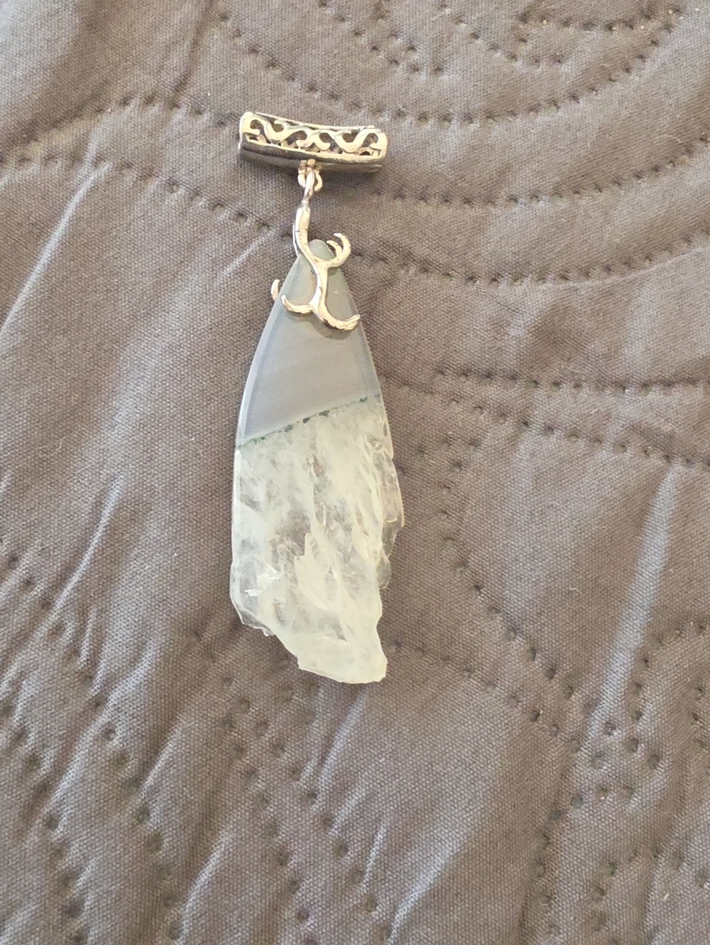Silver Raw Crystal Pendant